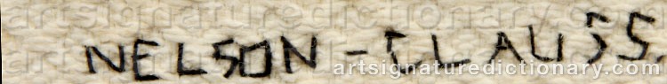 Authentic signature by Birgitta NELSON-CLAUSS on  artwork