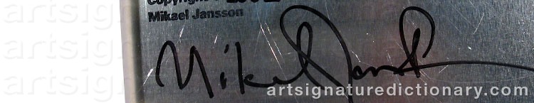 Authentic signature by Mikael JANSSON on artwork