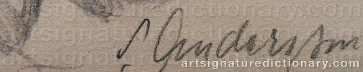 Authentic signature by Sven ANDERSSON on artwork