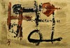 Close-up details showing Antoni TAPIES signature forgery characteristics