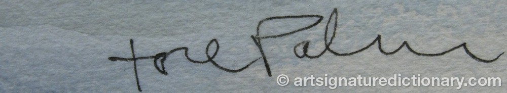 Authentic signature by Tore PALM on Drawing/Graphic/Print artwork