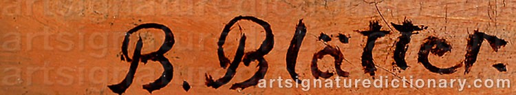 Authentic signature by Bruno BLÄTTER on  artwork
