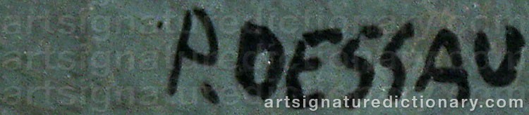 Authentic signature by Paul Lucien DESSAU on  artwork