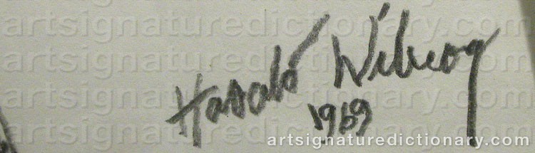 Forged signature of Harald WIBERG