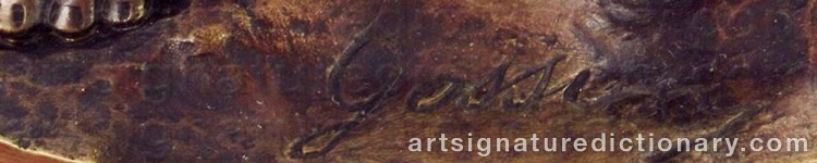 Authentic signature by Louis GOSSIN on  artwork