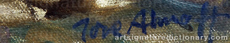 Authentic signature by Tore AHNOFF on artwork