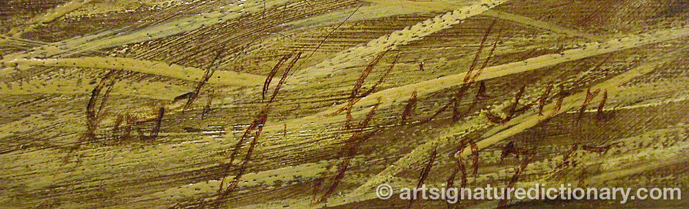 Authentic signature by Josh J. GIBSON on  artwork