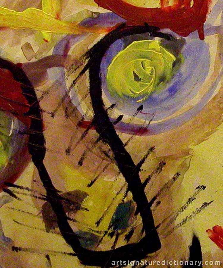 Close-up details showing Karel APPEL signature forgery characteristics