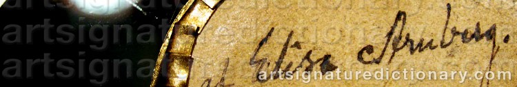 Authentic signature by Elise ARNBERG on  artwork