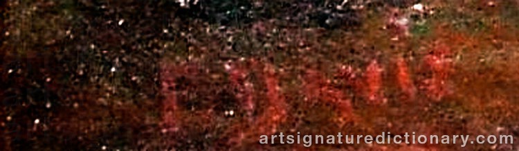 Authentic signature by Benjamin DAVIS on artwork