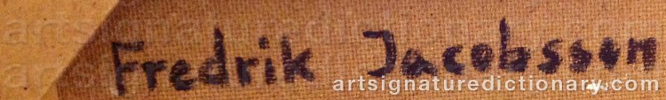 Authentic signature by Fredrik JACOBSSON on  artwork