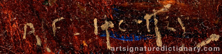 Authentic signature by Alfred HARTLEY on Painting/Watercolour artwork