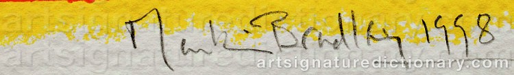 Authentic signature by Martin BRADLEY on artwork
