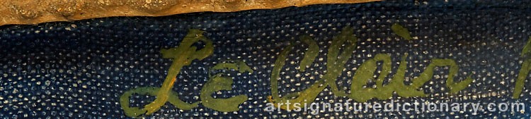 Authentic signature by Charles Le ‘Leclair’ CLAIR on  artwork