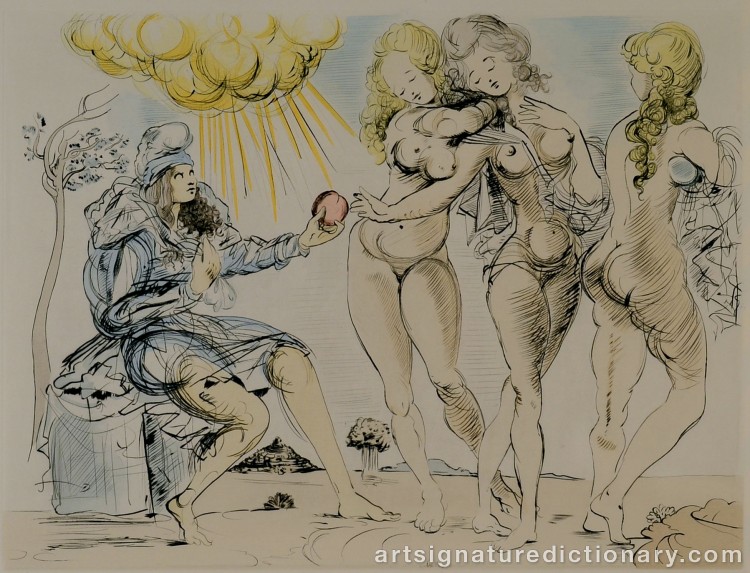 Close-up details showing Salvador DALI signature forgery characteristics