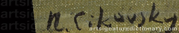 Authentic signature by Nicolai CIKOVSKY on artwork