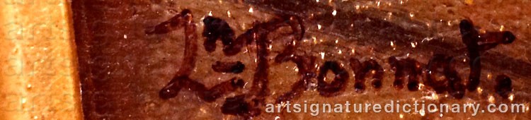 Authentic signature by Léon Joseph Florentin BONNAT on  artwork