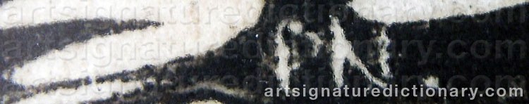 Authentic signature by Peter NICOLAISEN on artwork