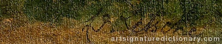 Authentic signature by Eduard ZETSCHE on  artwork