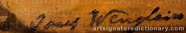 Authentic signature by Josef WENGLEIN on Painting/Watercolour artwork