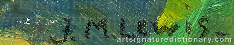 Authentic signature by Jeanette Maxfield LEWIS on Painting/Watercolour artwork