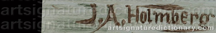Authentic signature by J. A. HOLMBERG on  artwork