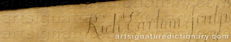 Authentic signature by Richard EARLOM on  artwork