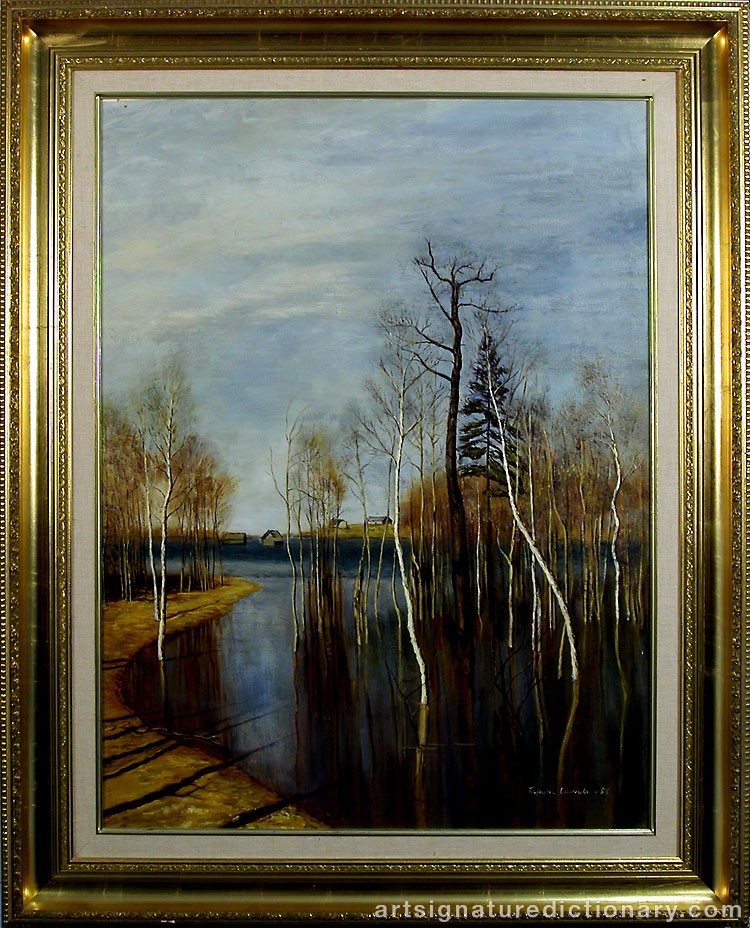 Close-up details showing Isaac Illich LEVITAN signature forgery characteristics