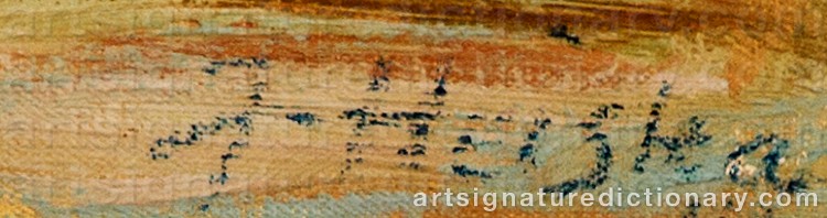 Authentic signature by Jonas HEISKA on Painting/Watercolour artwork