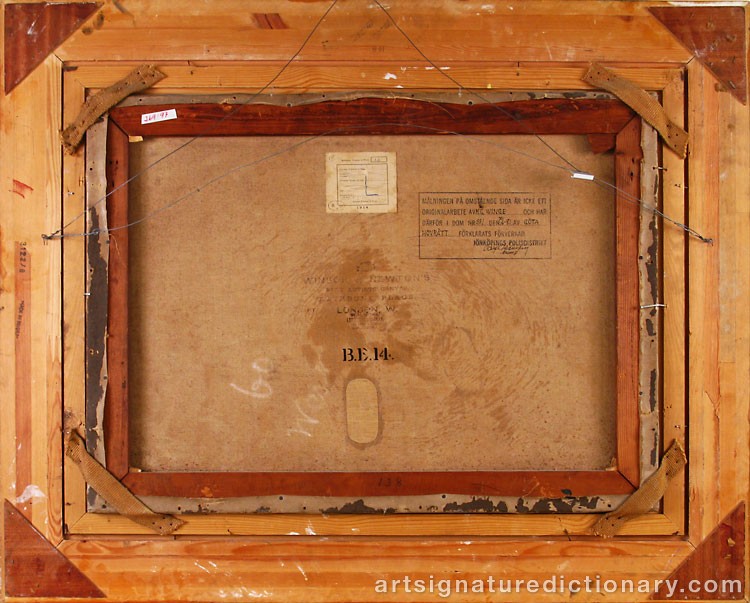 Close-up details showing Mårten Eskil WINGE signature forgery characteristics