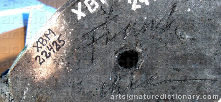 Authentic signature by Frank LARSEN on  artwork