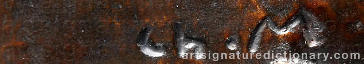 Authentic signature by Charles Alexandre MALFRAY on artwork