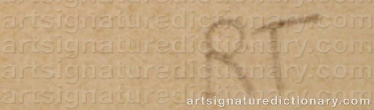 Authentic signature by Robert THERRIEN on  artwork