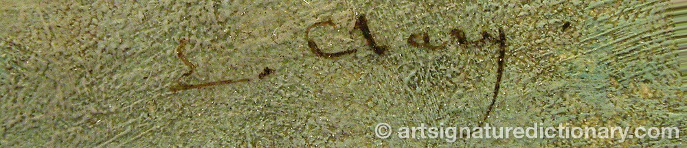 Authentic signature by Jean Eugène CLARY on  artwork