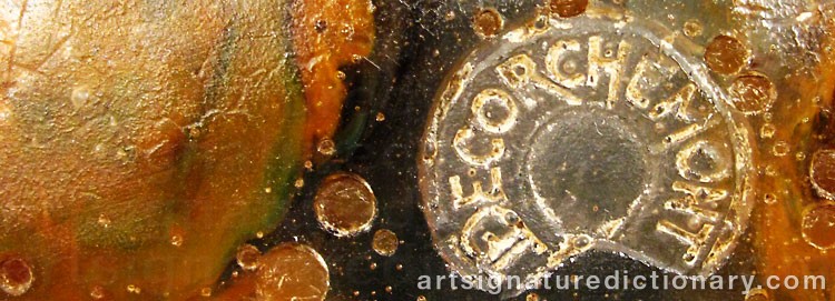 Authentic signature by François-Emile DECORCHEMONT on  artwork