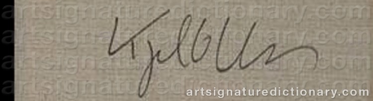 Authentic signature by Kjeld ULRICH on Painting/Watercolour artwork