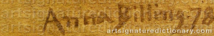 Signature by Anna BILLING