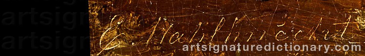 Authentic signature by Edmund MAHLKNECHT on  artwork