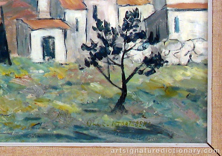 Close-up details showing Olle HJORTZBERG signature forgery characteristics