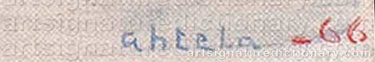 Authentic signature by H. AHTELA on Painting/Watercolour artwork