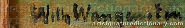 Authentic signature by Wilhelm WANGENSTEN on  artwork