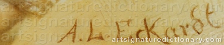 Authentic signature by Aloys L. ECKART on  artwork