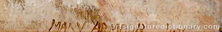 Authentic signature by Mary ARMOUR on  artwork
