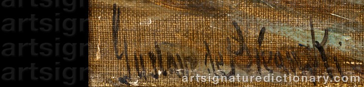 Authentic signature by Gustave De BREANSKI on artwork