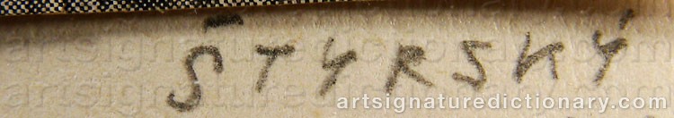 Authentic signature by Jindrich STYRSKY on  artwork