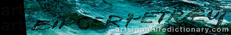 Authentic signature by Birger PETRÆUS on  artwork