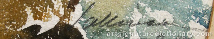 Authentic signature by Tyko SALLINEN on Painting/Watercolour artwork