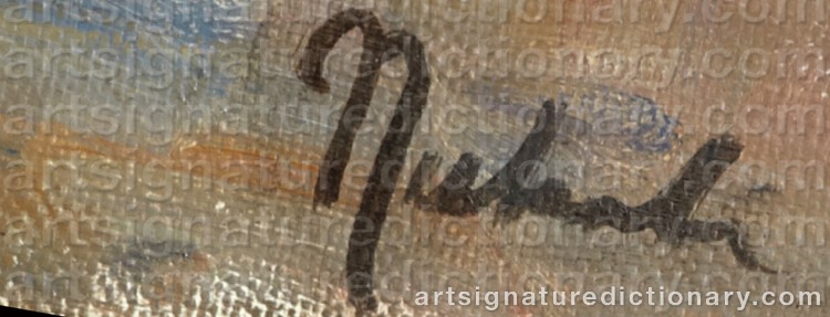 Authentic signature by Nadejda NOUKALO on Painting/Watercolour artwork