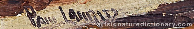 Authentic signature by Paul LAURITZ on Painting/Watercolour artwork