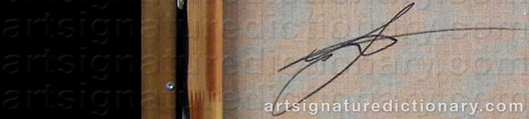 Authentic signature by Bo JOHANSEN on  artwork